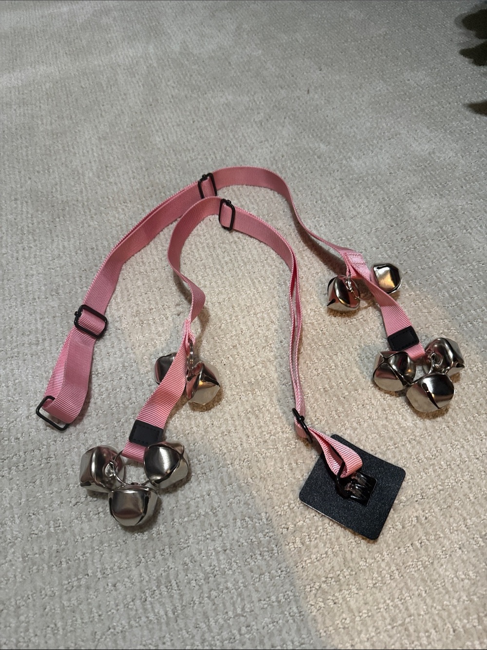 Dog training Pink Jingle Bell Strap for doors.